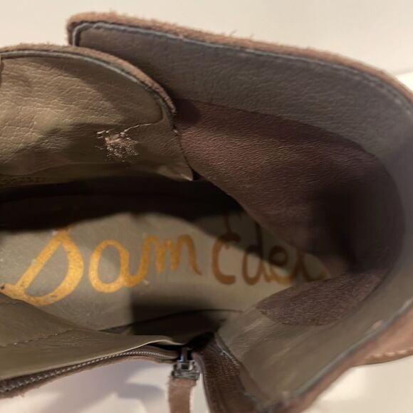 Sam Edelman Taupe Suede Zip Ankle Booties, Size 6 - Picture 9 of 10